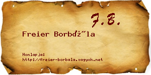Freier Borbála névjegykártya